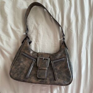 Brown faux Leather Shoulder Bag